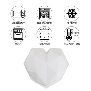 Large Geo Heart Silicone Mould - Version 2