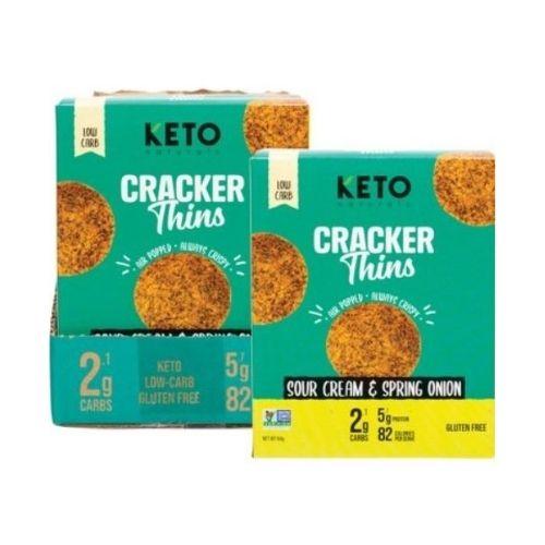 Keto Naturals Cracker Thins 64g - Sour Cream and Spring Onion