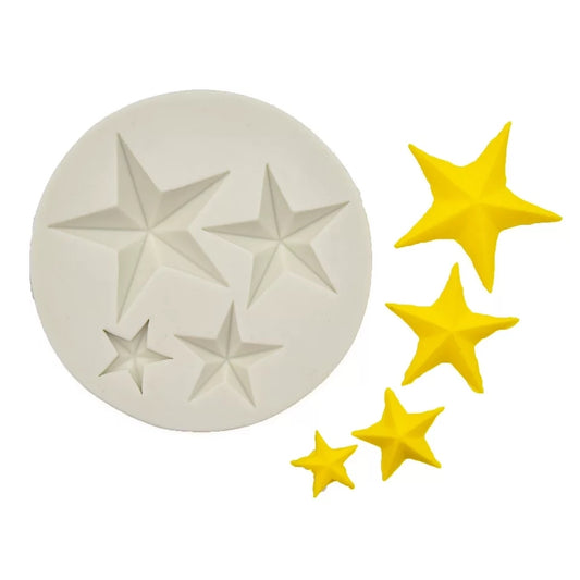 Silicone Mould - 4pc Point Stars - S175.