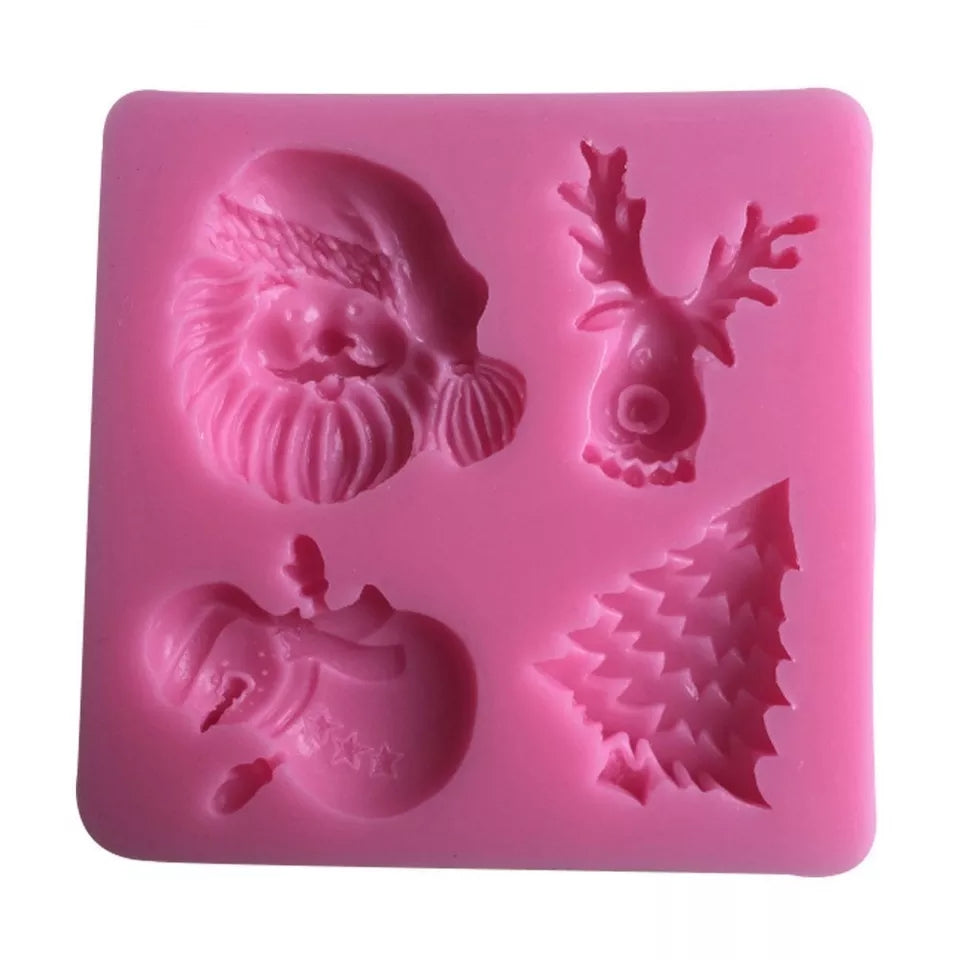 Silicone Mould - Santa, Snowman, Tree, Deer - S376
