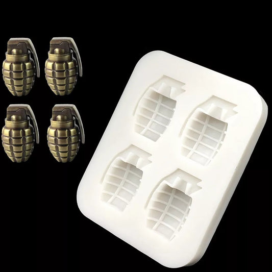 Silicone Mould - 4pc Mini Grenade - S471