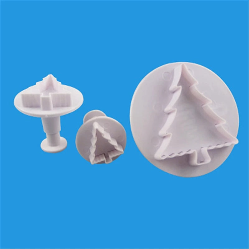 3PC Christmas Tree Plunger Cutter Set