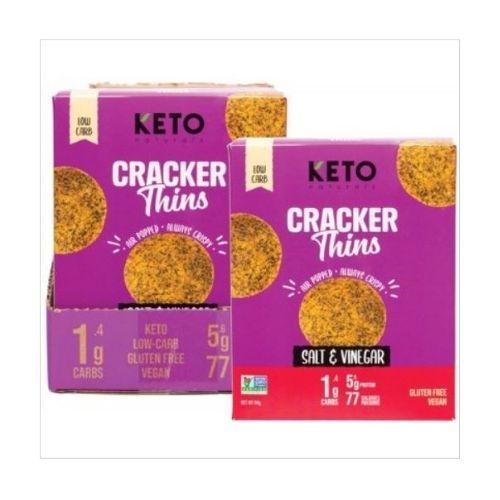 Keto Naturals Cracker Thins 64g - Salt and Vinegar