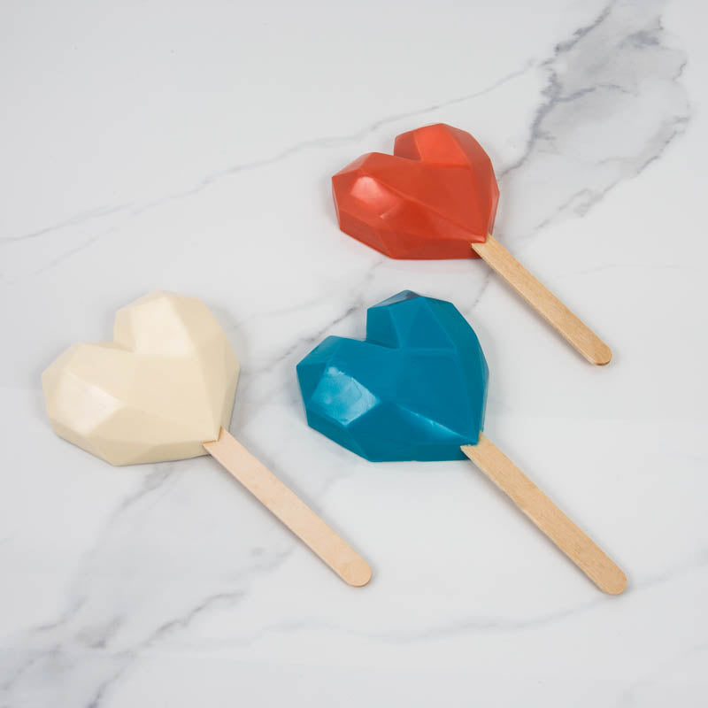 Geo Heart Pop Silicone Mould.