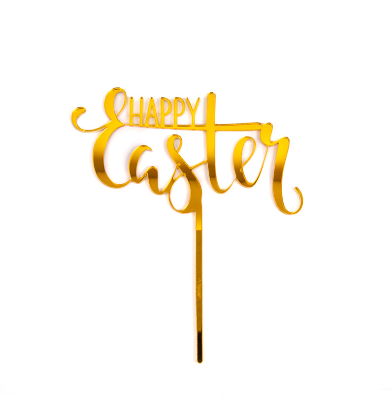 Happy Easter Cake Topper - Gold