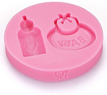 Silicone Mould - Baby Bib and Bottle - S68.