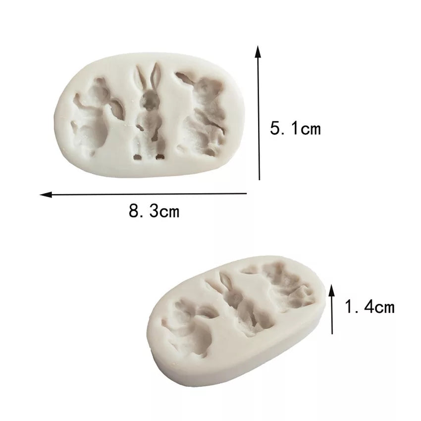 Silicone Mould - 3PC Rabbit - S174.