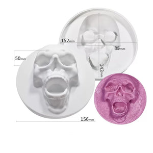 Silicone Mould - 3D Skull Head - S232