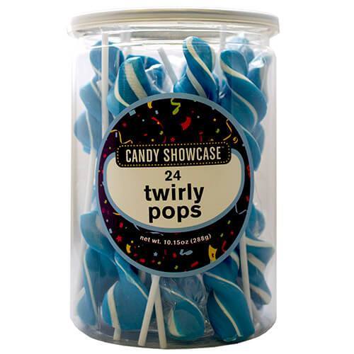 Candy Showcase Single Twirly Pop - Blue and White