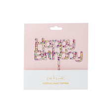 Rainbow Glitter Cake Topper - Happy Birthday 2