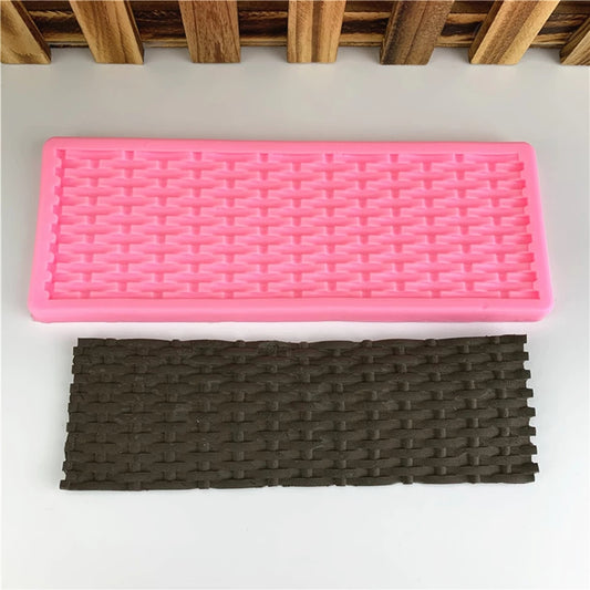 Silicone Mould - Basket Weave Texture - S252.
