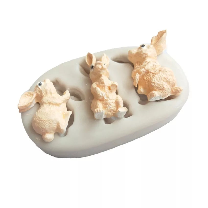 Silicone Mould - 3PC Rabbit - S174.