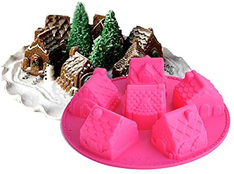 6PC Gingerbread Houses Silicone Mould - S380.