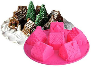 6PC Gingerbread Houses Silicone Mould - S380