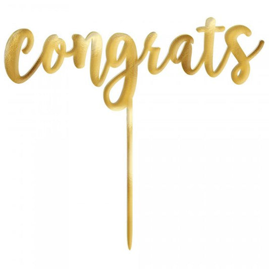 Congrats Cake Topper - Gold.