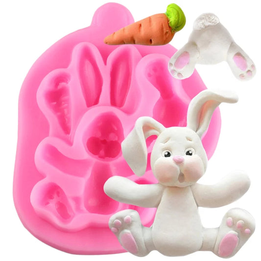 Silicone Mould - 2D Bunny Rabbit - S335.