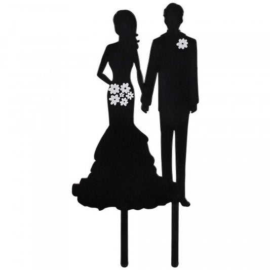 Silhouette Bride and Groom Wedding Topper.