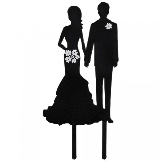 Silhouette Bride and Groom Wedding Topper