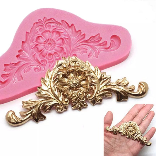 Silicone Mould - Baroque Crown / Decor swirl border - S115.