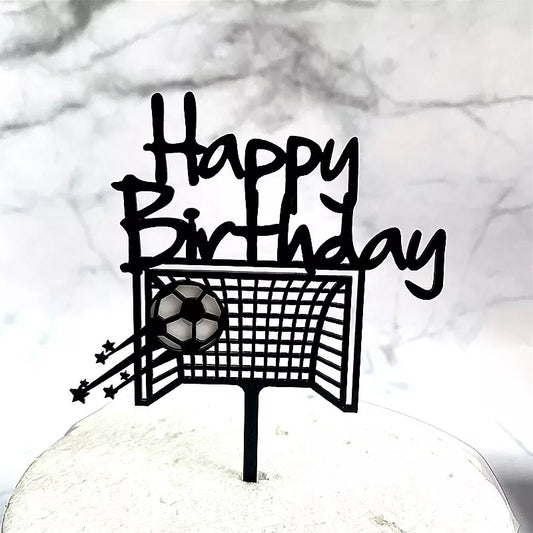 Cake Topper - Soccer - Black