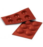 Silicone Mould - Large 6 Half Sphere / Round Dome 70mm.