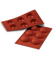 Silicone Mould - Large 6 Half Sphere / Round Dome 70mm