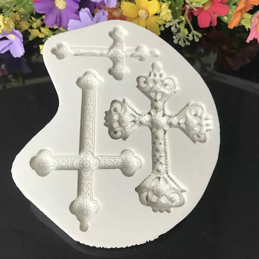 Silicone Mould - 3PC Assorted Cross - S171.