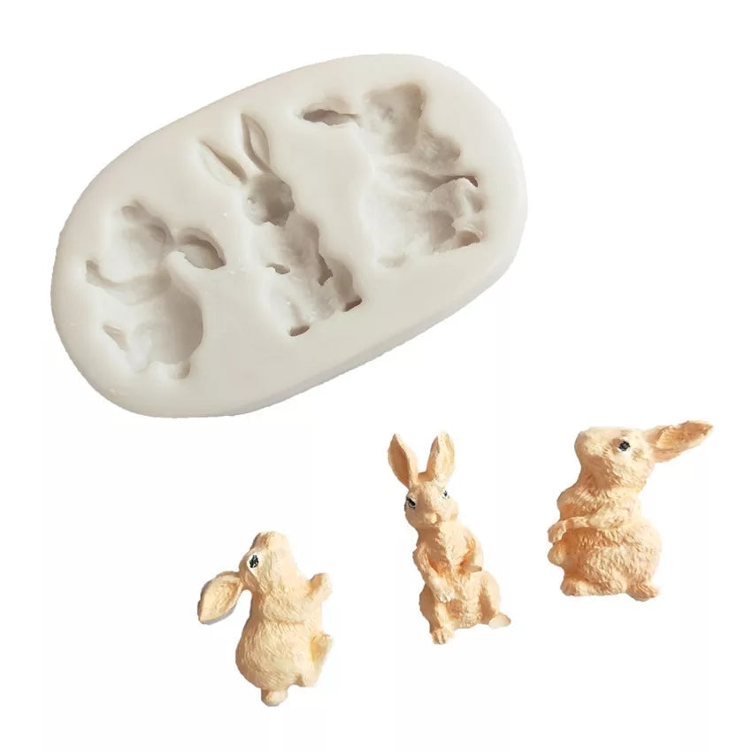 Silicone Mould - 3PC Rabbit - S174.