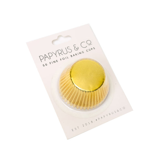 Papyrus and Co 50PK Foil Baking Cups - Gold Standard  50mm