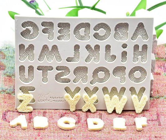 Silicone Mould - Lined Font - S224.