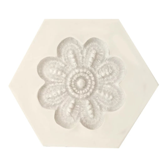 Silicone Mould - Embroided Flower - S108.