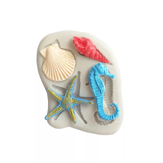 Silicone Mould - Seahorse / Seashell / Starfish - S556