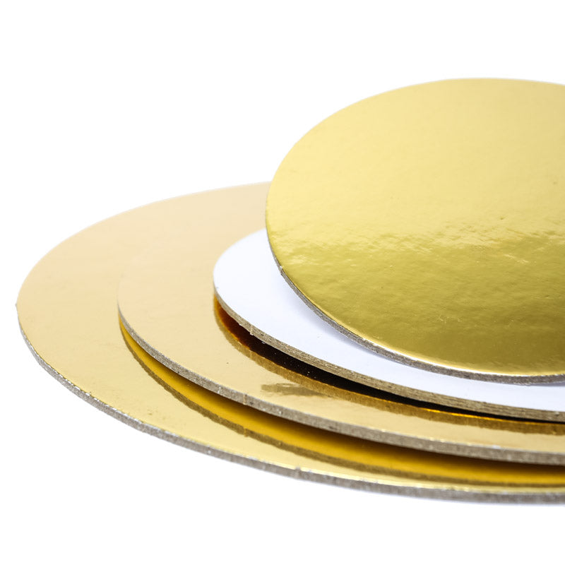 12 inch (30cm) Round 3mm Card Cake Board - Gold *DISCONTINUED*