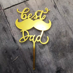 Fathers Day Cake Topper - Best Dad Moustache