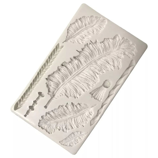 Silicone Mould - Feathers and Ropes - S239.