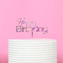 Rainbow Glitter Cake Topper - Happy Birthday 1