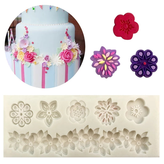 Silicone Mould - Flower Border and Motif - S249.