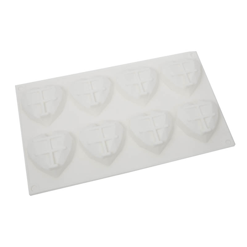 Sugar Crafty - Silicone Mould - 8PC Geo Hearts.