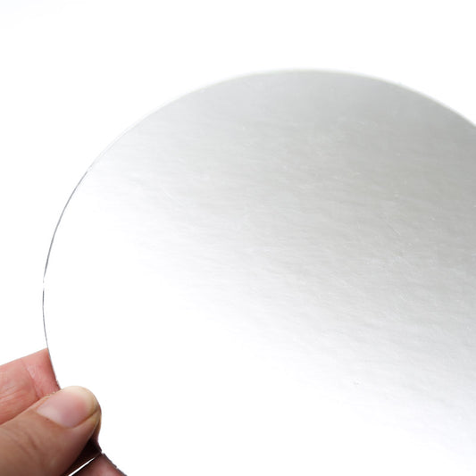 8 inch (20cm) Round 3mm Card Cake Board - Silver