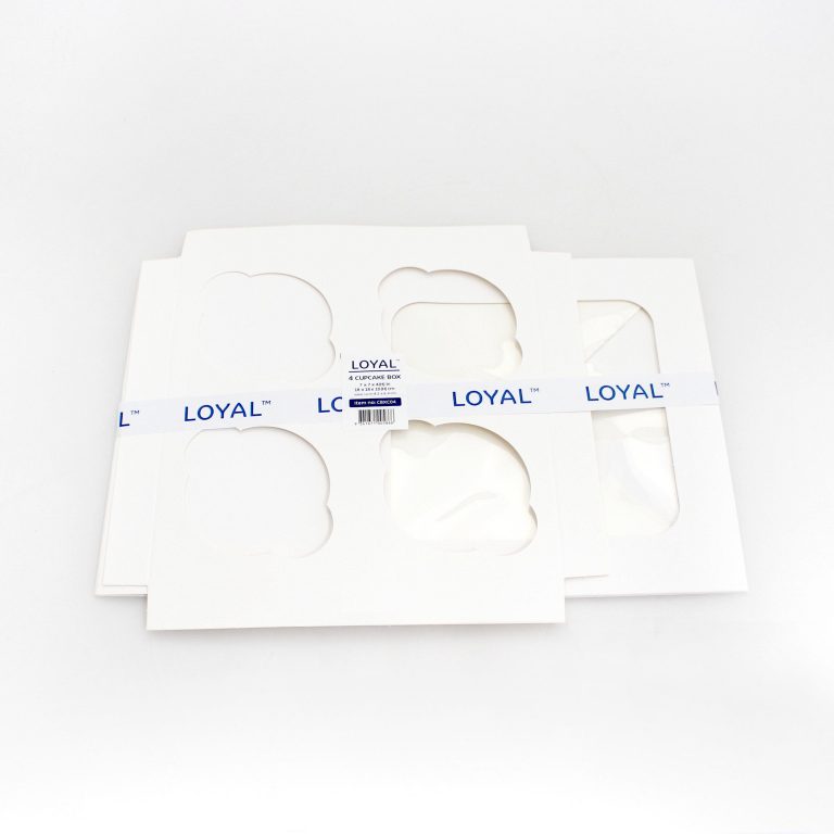 Loyal White Cupcake Box - 4 Hole