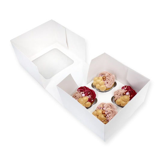 Loyal White Cupcake Box - 4 Hole