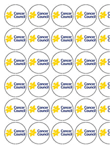 Edible Cupcake Toppers - Mini 30 Per Sheet - Cancer Council Logo