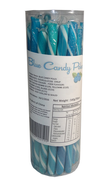 Candy Pole Single Stick - Blue - Blueberry Flavour