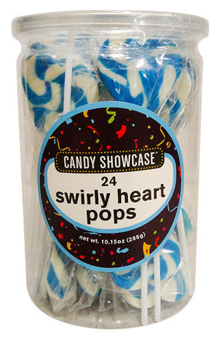 Candy Showcase Single Swirly Heart Pop - Blue