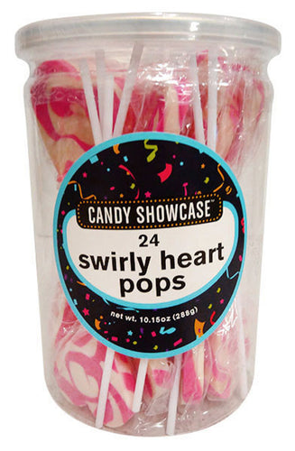 Candy Showcase Single Swirly Heart Pop - Pink
