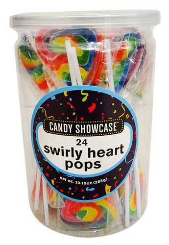 Candy Showcase Single Swirly Heart Pop - Rainbow