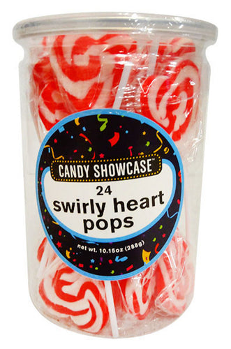 Candy Showcase Single Swirly Heart Pop - Red