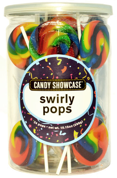 Candy Showcase Single Swirly Pop - Rainbow