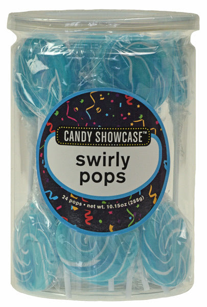 Candy Showcase Single Swirly Pop - Blue