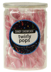 Candy Showcase Single Twirly Pop - Pink and White